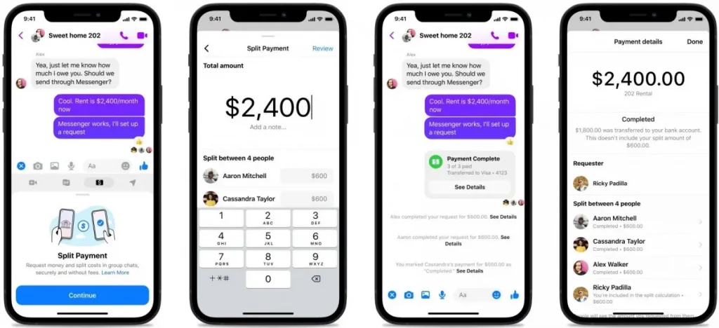 Facebook Messenger Rechnung teilen