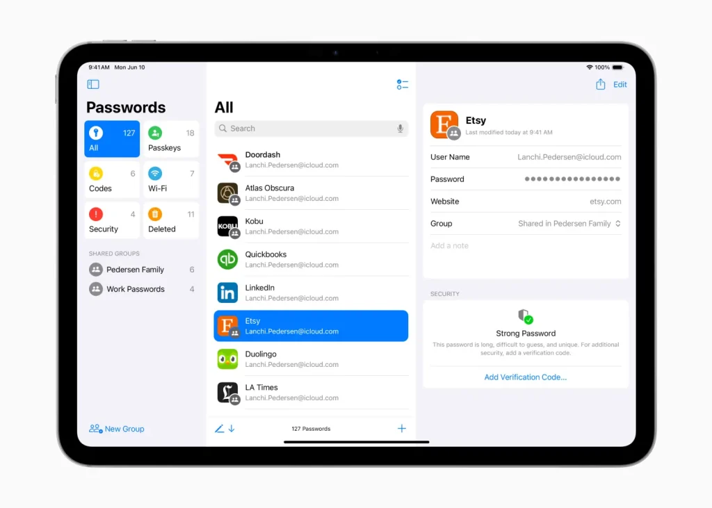 Facebook Passkeys jetzt für iPhone und iPad 4 Apple WWDC24 iPadOS 18 Passwords-240610
