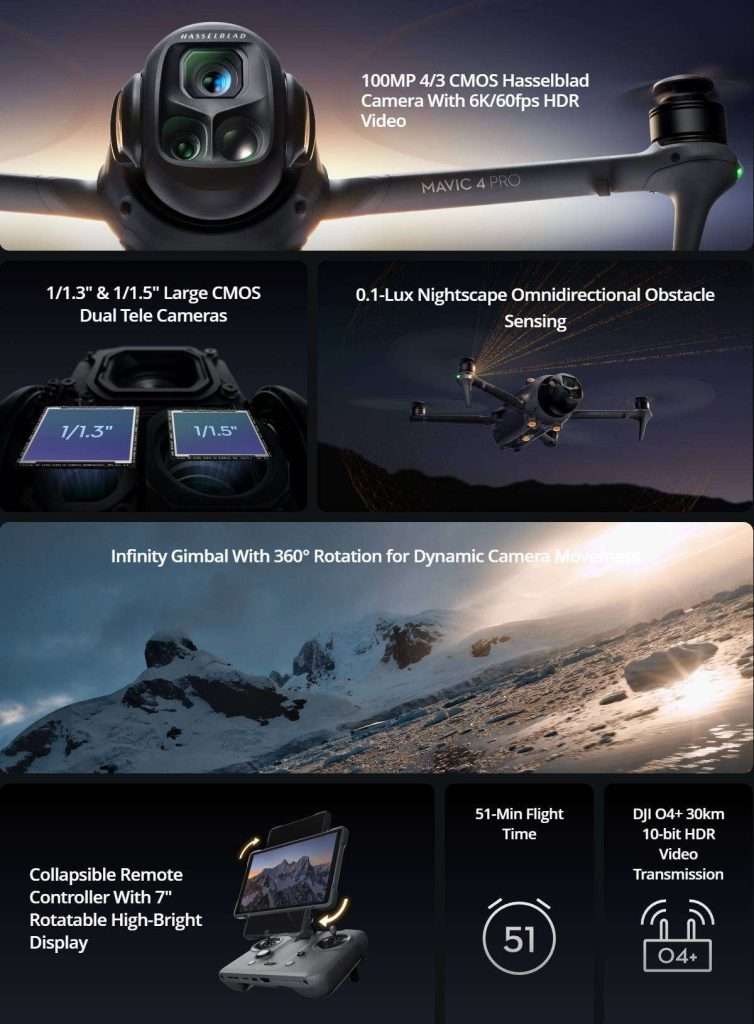 DJI Mavic 4 Pro: 100-MP-4/3-Kamera, 41 km Reichweite und 90 km/h 7 v