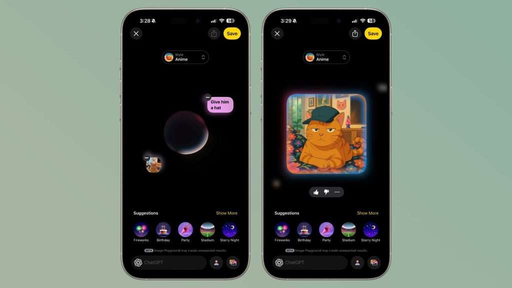 Image Playground erzeugt mit ChatGPT Anime-Bilder in iOS 26 6 Apple Image Playground iOS 26 iPadOS 26 macOS Tahoe